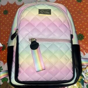 Betsey Johnson Pastel Rainbow Backpack